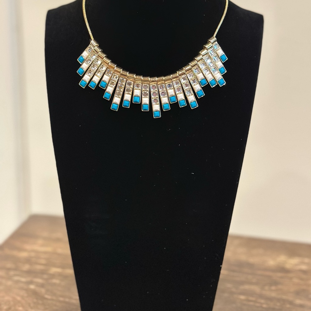 nOir Jewelry Gold and Turquoise Necklace - NWT